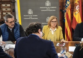 La delegada del Gobierno, Pilar Bernabé, en la comparecencia de este jueves.