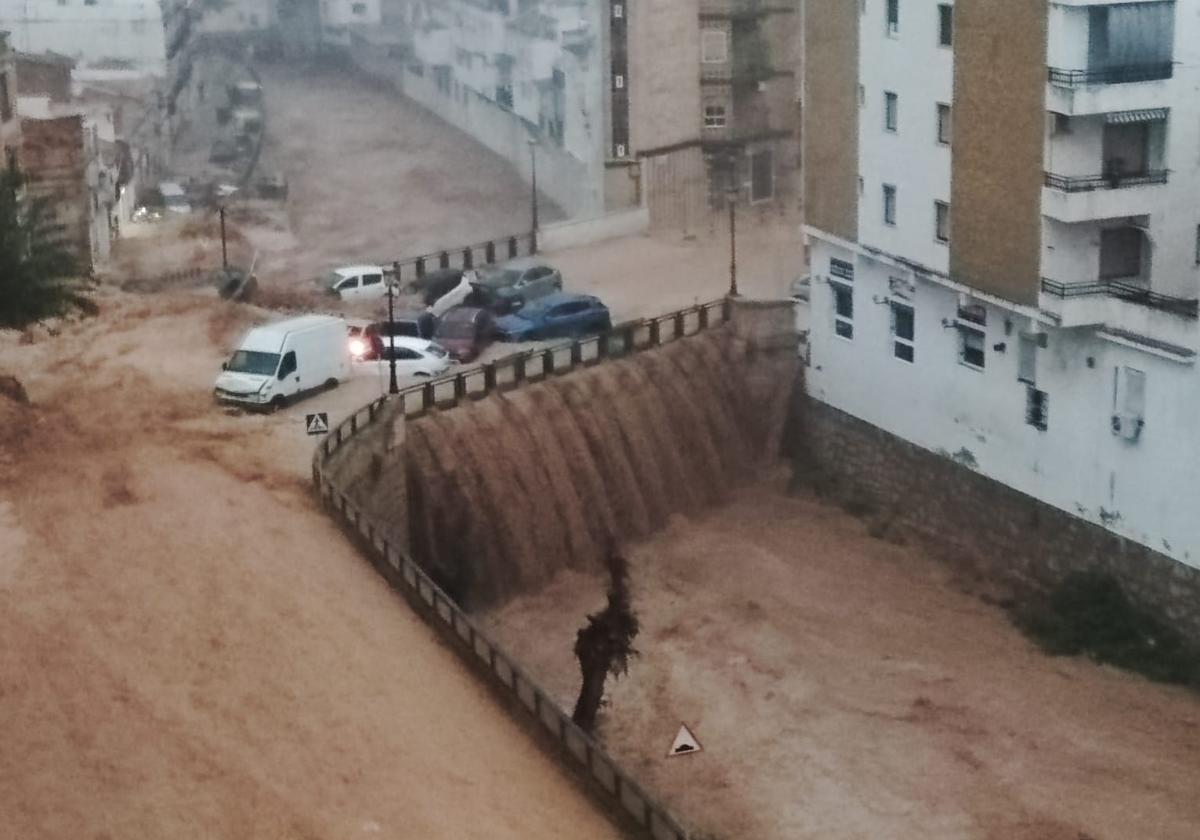 El barranco de Chiva entre las cinco y las seis de la tarde del 29 de octubre.