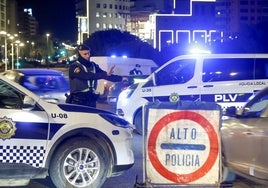 Control de alcoholemia de la Policía Local de Valencia.