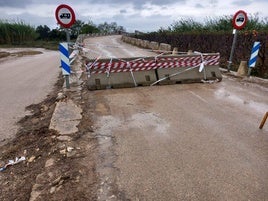 Camino afectado por la dana.