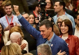 Pedro Sánchez, este sábado, en el congreso del PSPV en Valencia.