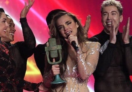 Melody tras proclamarse vencedora del Benidorm Fest 2025.