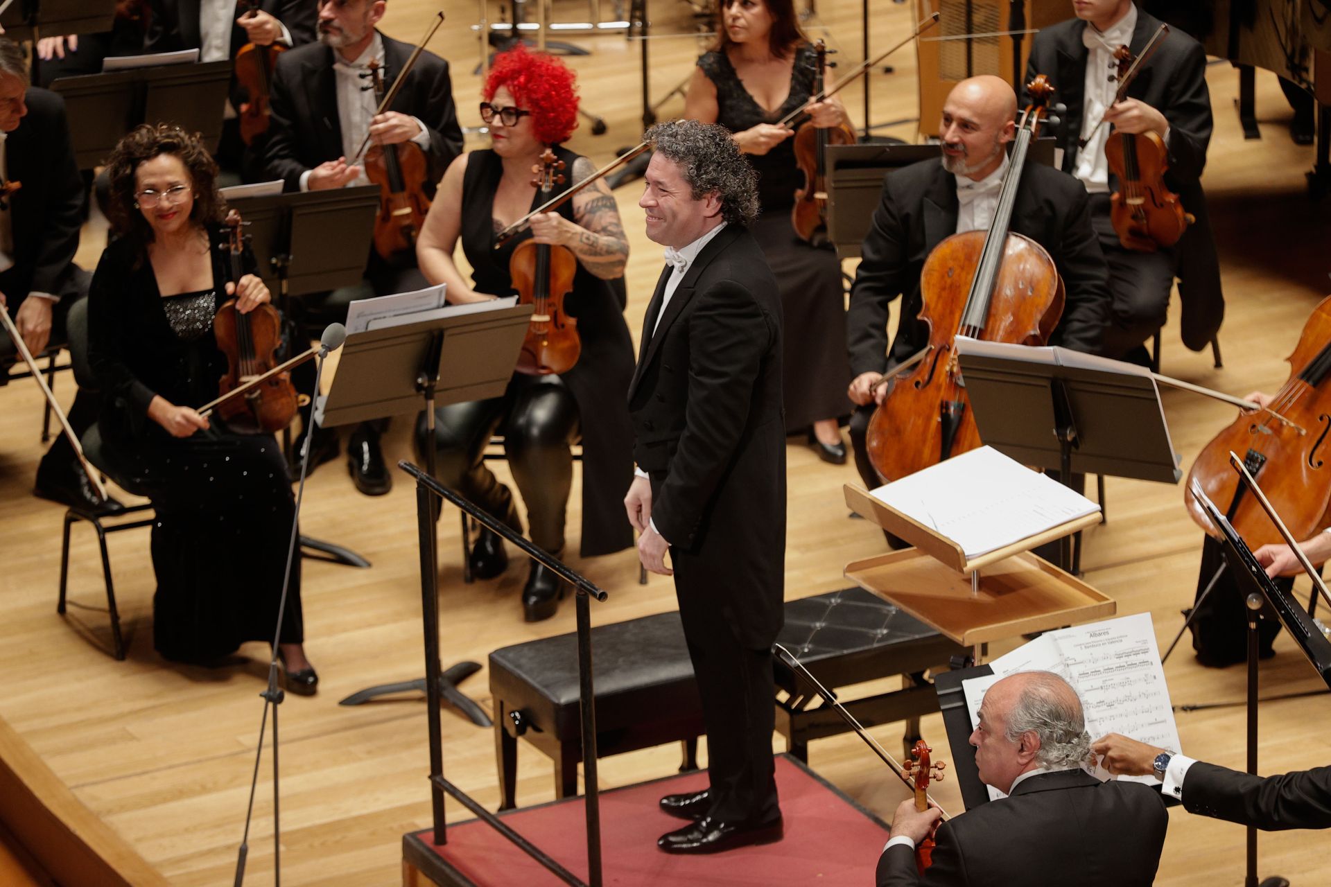 Gustavo Dudamel en el concierto solidario este lunes en el Palau de la Música