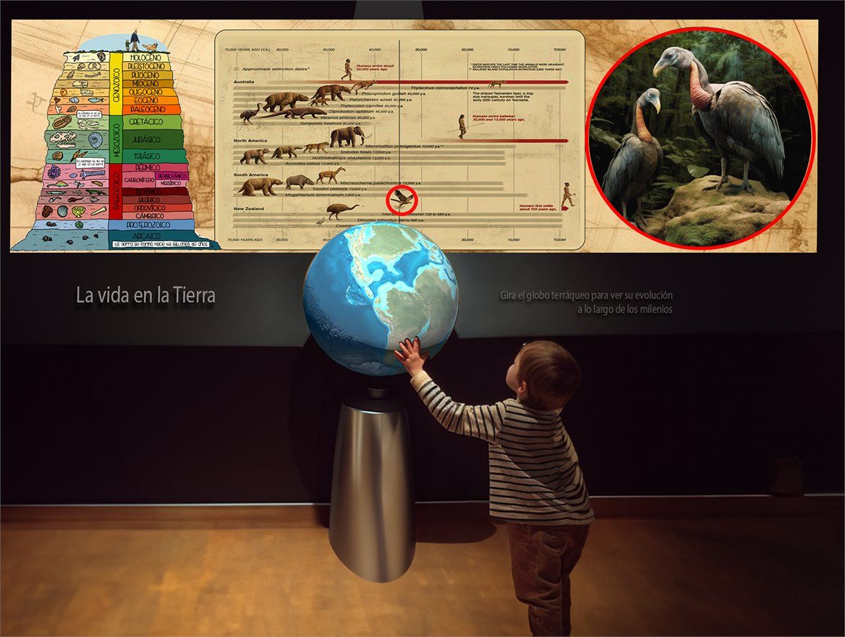 Un niño en el Museo de Ciencias Naturales de Valencia.