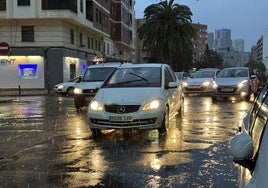 Día de lluvia en la ciudad de Valencia.