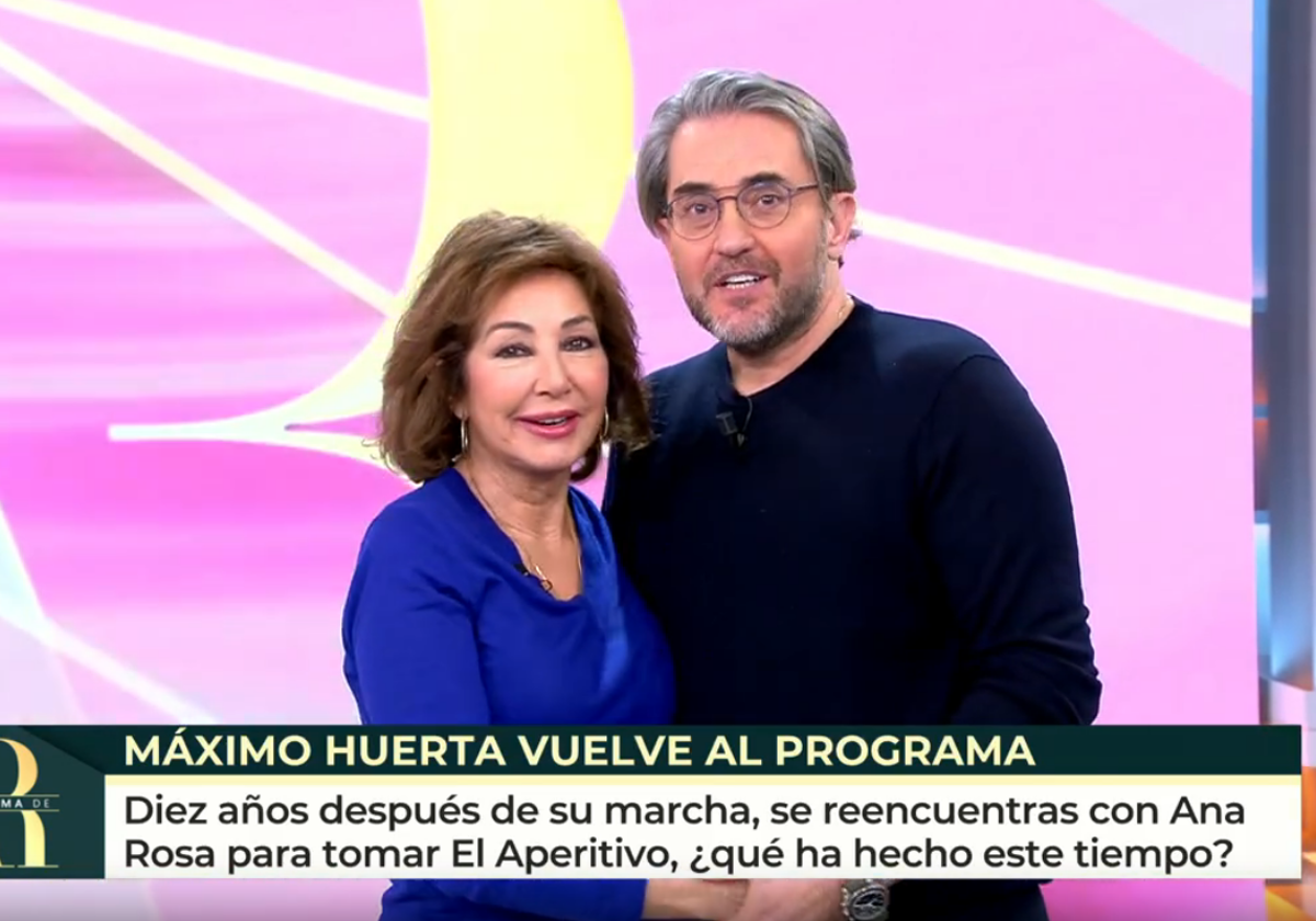 Ana Rosa y Máximo Huerta, durante el programa de este miércoles.