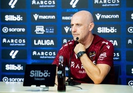 Calero, en una rueda de prensa previa a un partido de liga.