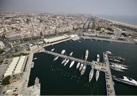 Vista aérea de la Marina de Valencia.