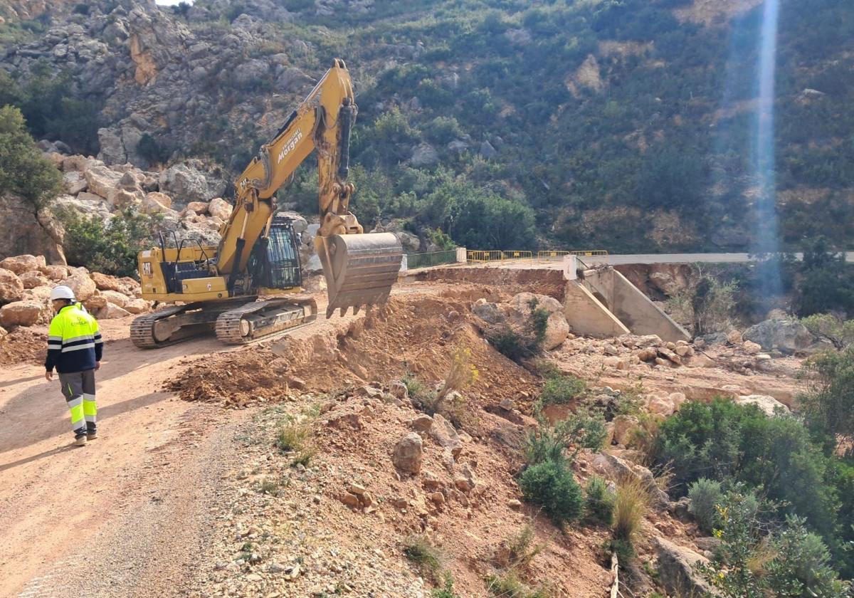 Zona de obras en Loriguilla, esta semana.