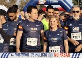 Pilar Bernabé, antes del comienzo de la carrera por Valencia.