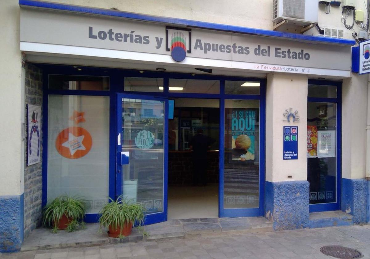 Administración de Lotería donde se selló el boleto agraciado con el bote de La Primitiva.