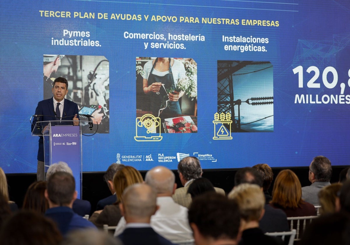 Carlos Mazón, durante la presentación del programa Ara Empresas.