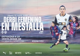 Cartel promocional del derbi femenino.