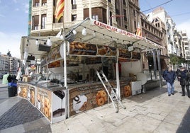 Una churrería instalada junto a la calle Xàtiva de Valencia en ediciones anteriores.