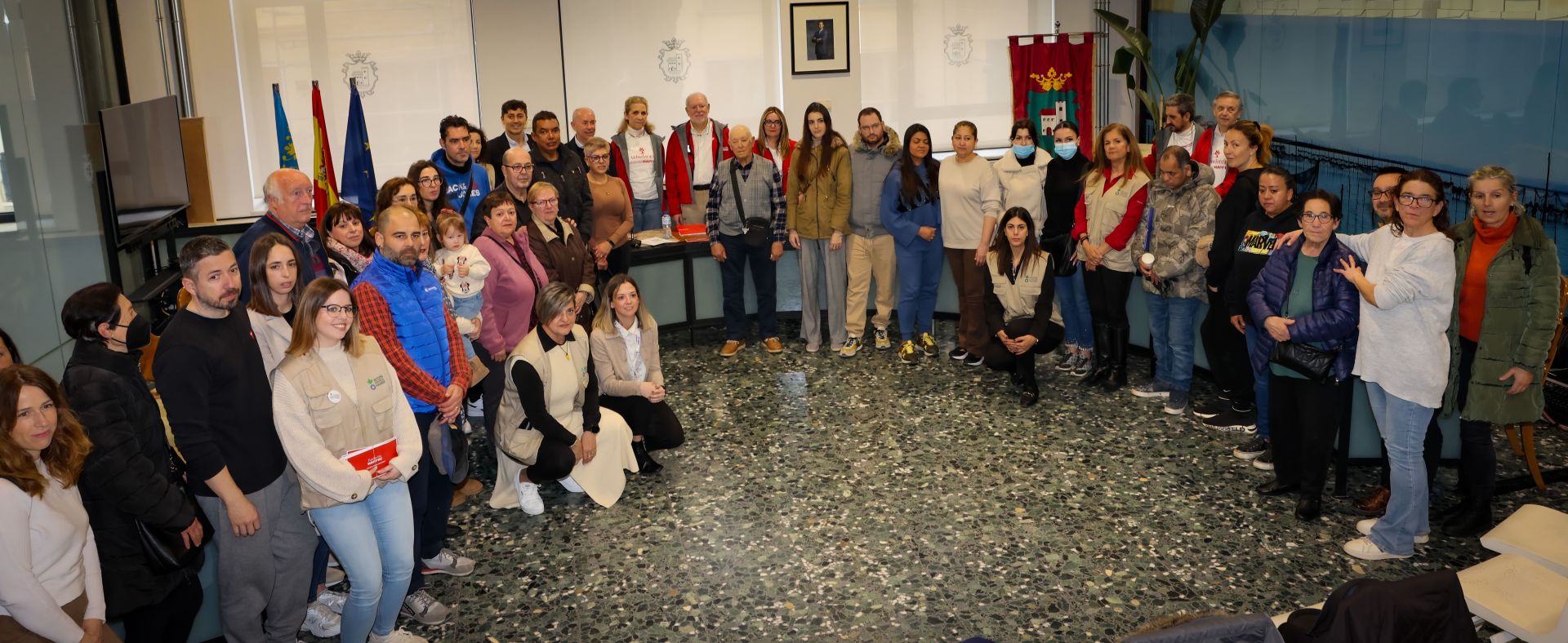 Foto de familia antes de la entrega de las tarjetas este jueves.