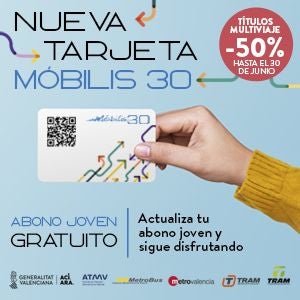 Cartel para la renovación de la tarjeta de transporte.