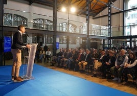 Mazón, durante el acto en defensa de la elección de la lengua base.