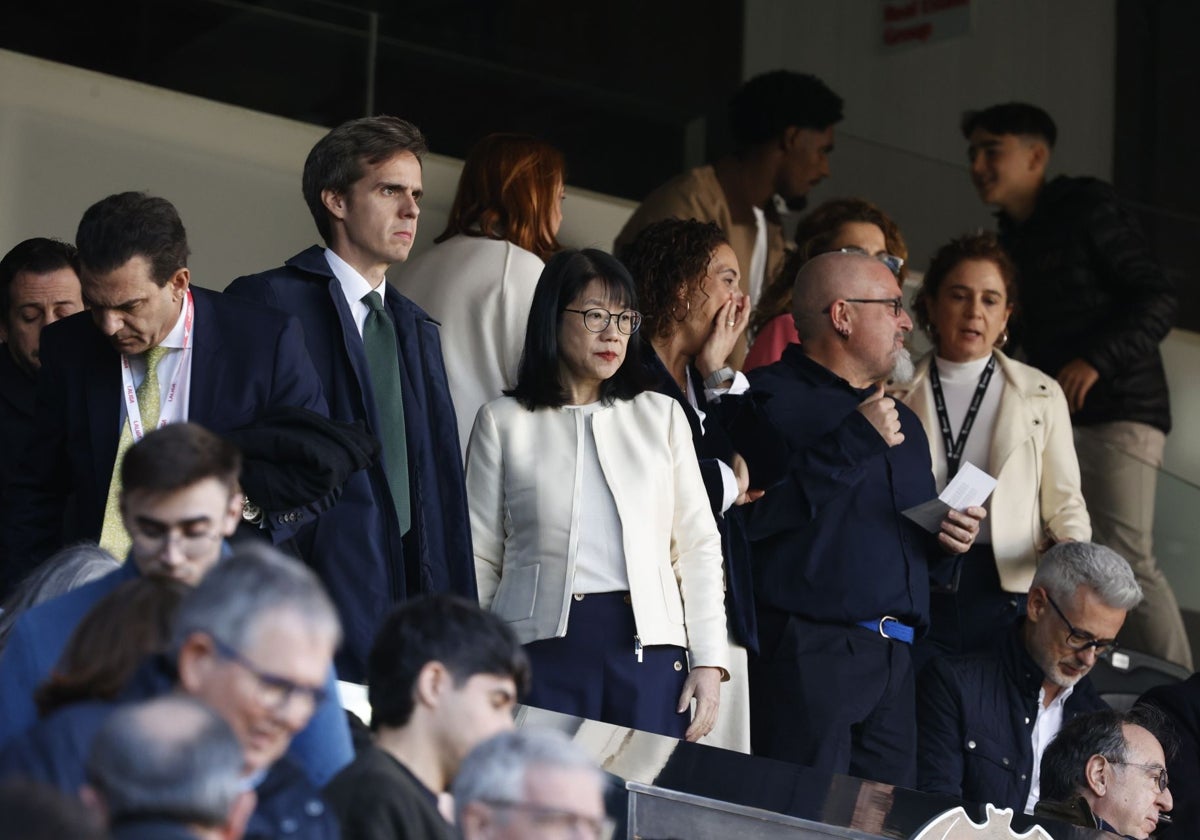 Layhoon, en el palco en el partido contra el Leganés en Mestalla.