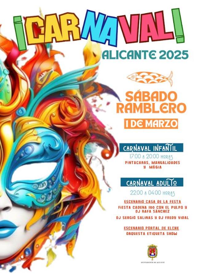 Cartel anunciador del Carnaval en Alicante.