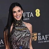 Demi Moore, 62 años. La actriz, en la alfombra roja de los premios Bafta en Londres hace unos días.