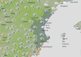 Mapa previsto para el sábado.