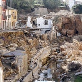 Estado del barranco a su paso por Chiva, pocos días después de la dana.