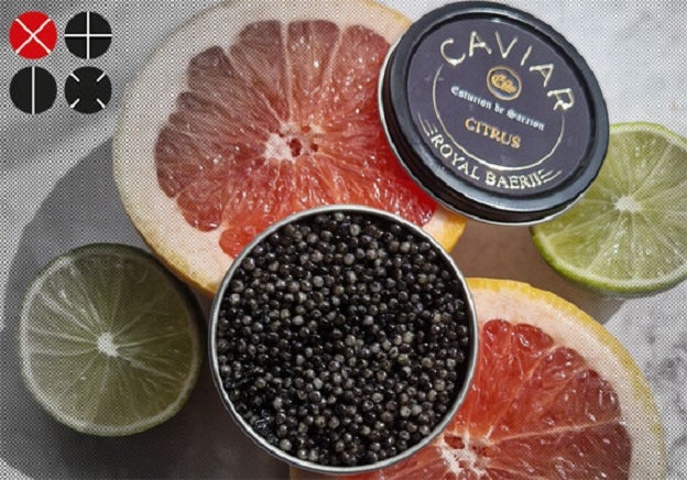 Variedad de caviar con cítricos.