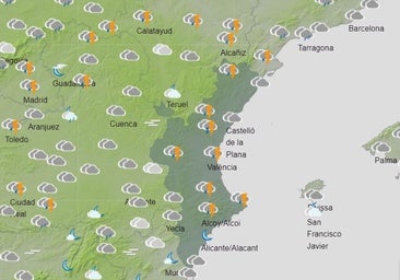 Aemet apunta las zonas de la Comunitat Valenciana donde más lloverá este lunes