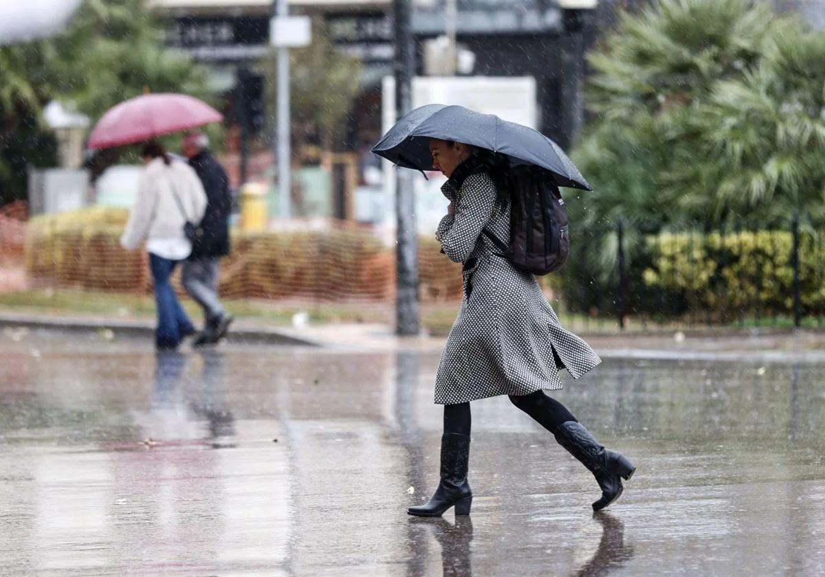 Lluvia en Valencia, imagen de archivo.