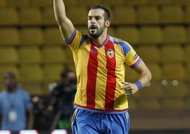 Álvaro Negredo durante su etapa en el Valencia