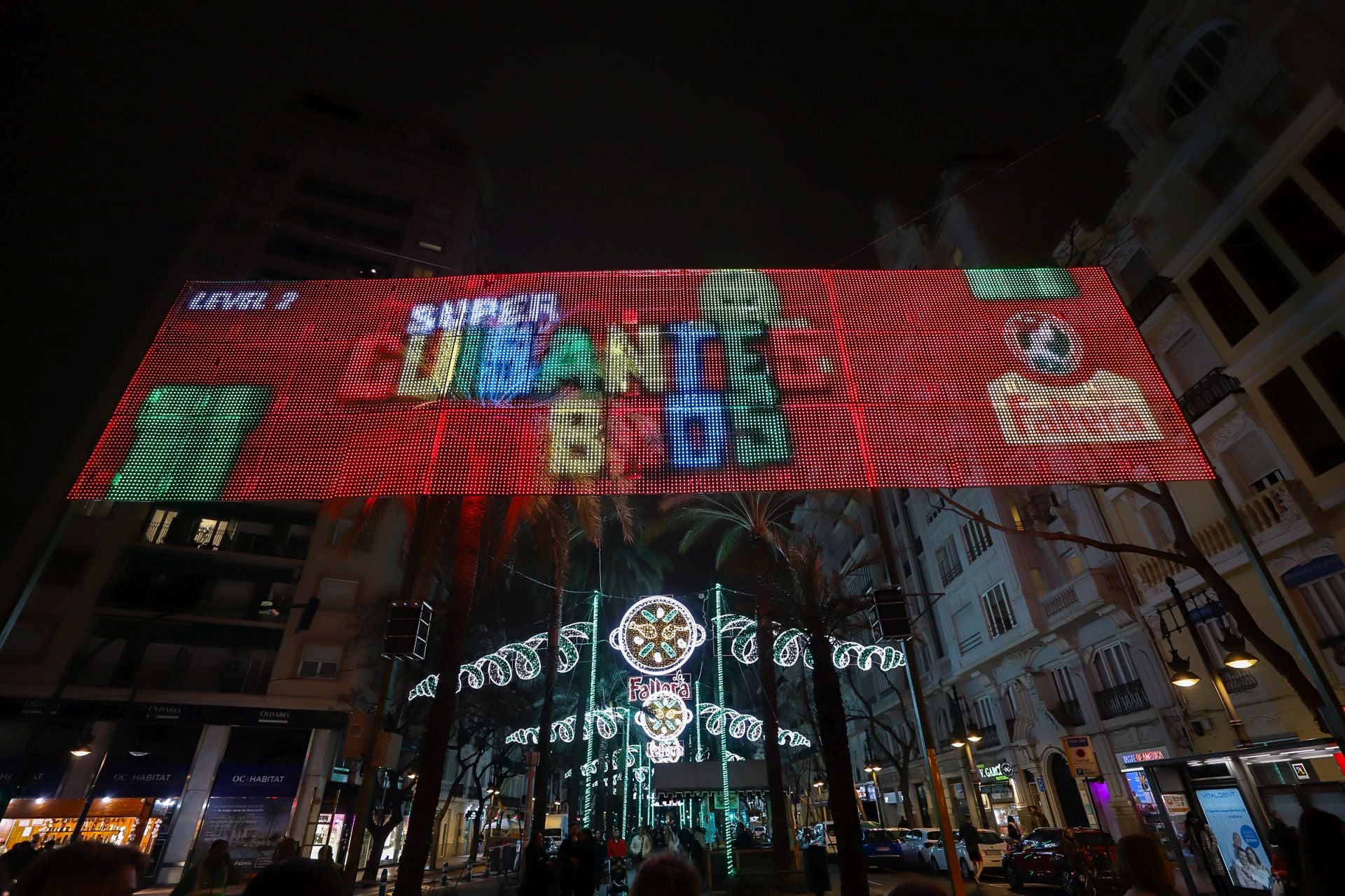 Encendido de luces en las Fallas de Valencia 2025