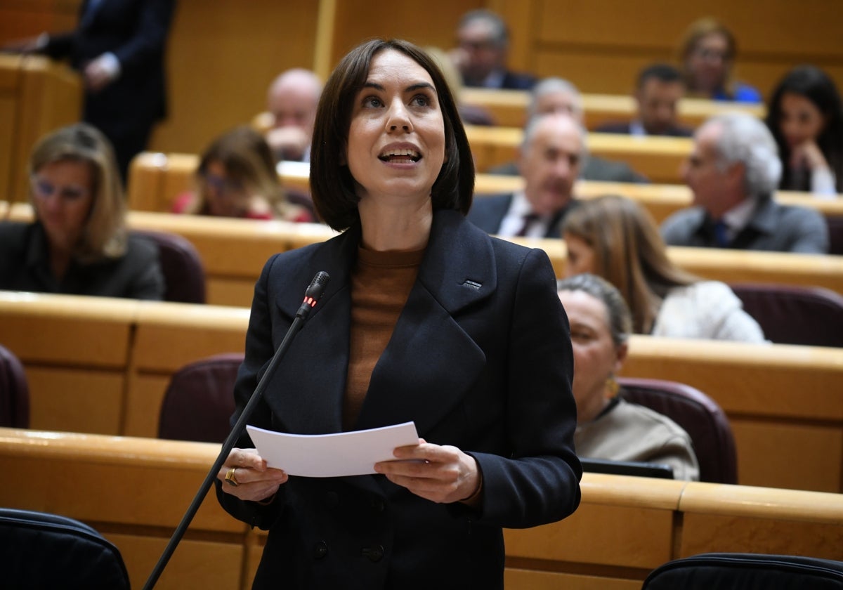 Diana Morant, en una sesión de control al Gobierno en el Senado.