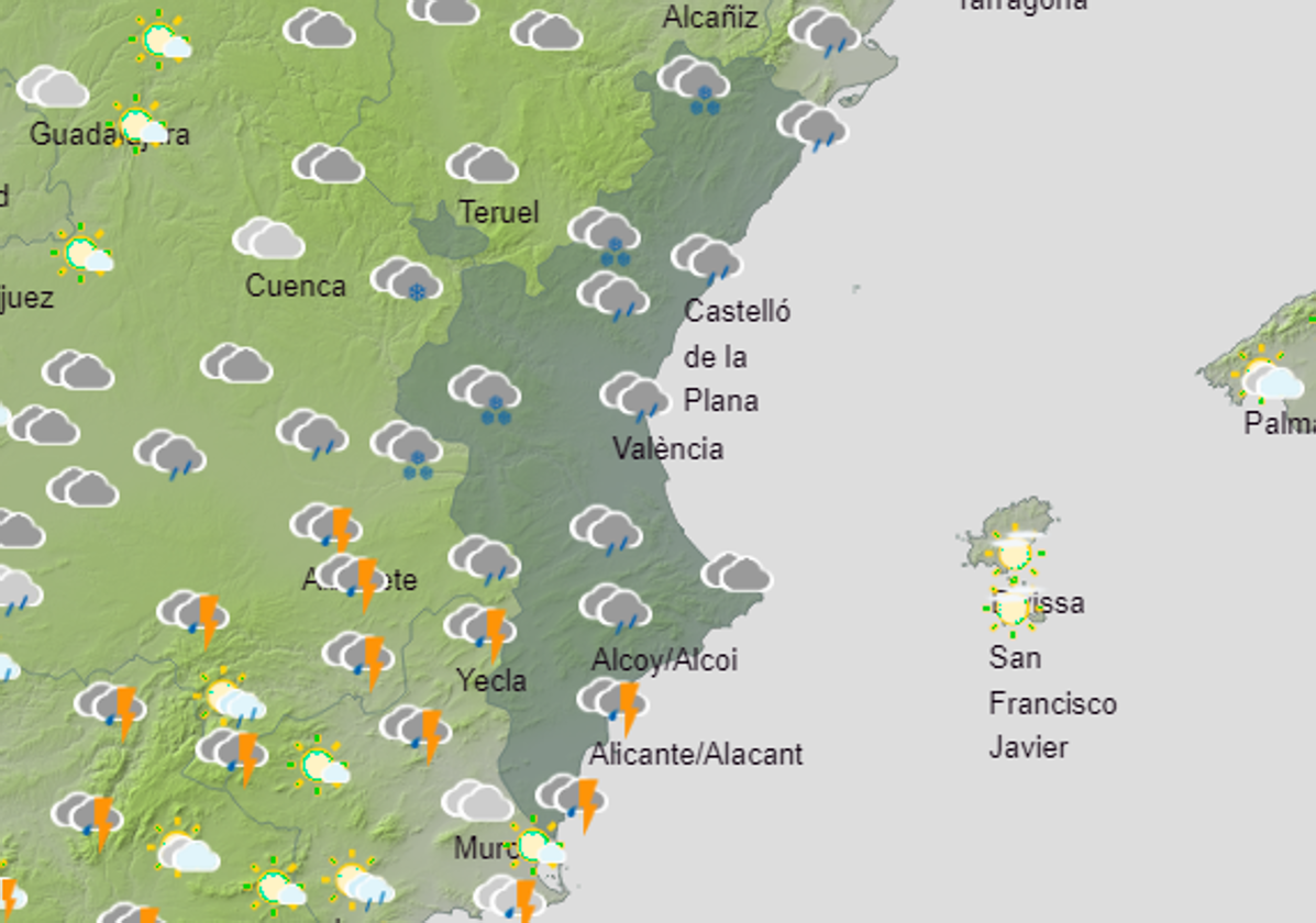 Previsión del tiempo para el viernes.