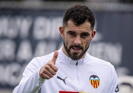 Luis Rioja, en el entrenamiento de esta mañana.
