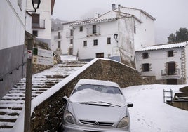 Nieve en Ares del Maestrat este viernes.