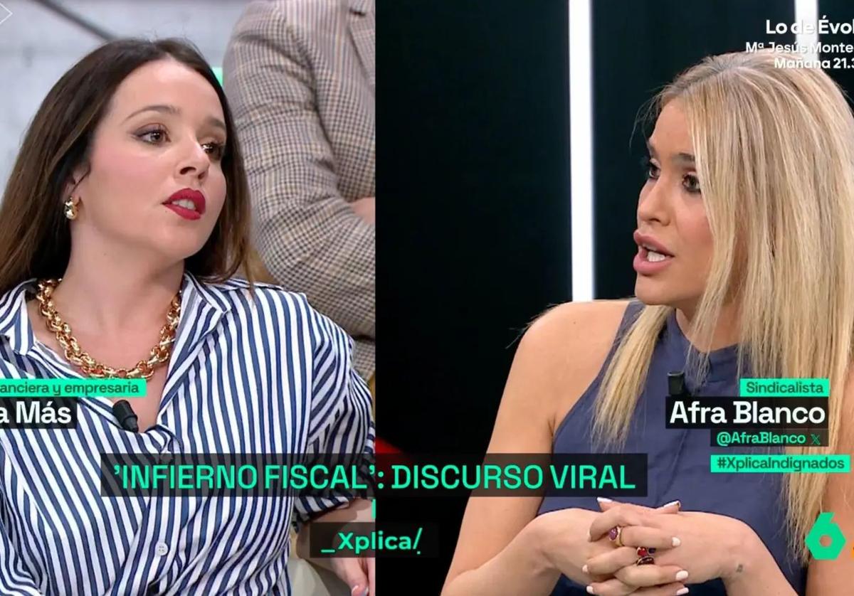 Naiara Más y Afra Blanco durante su discusión.