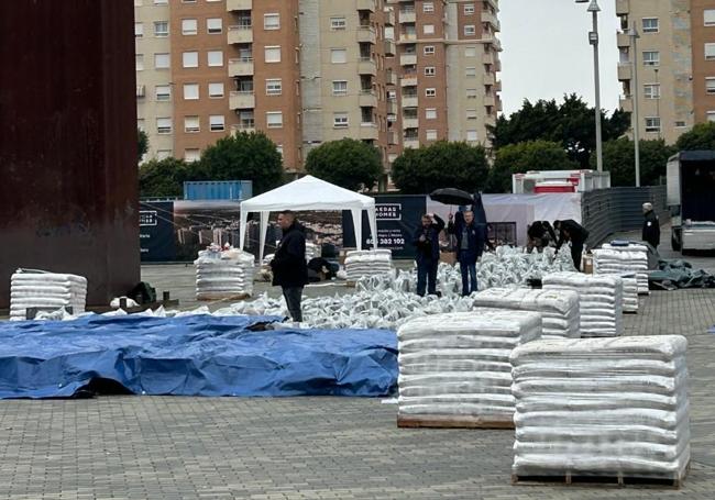 Tareas previas al montaje de la macletà.