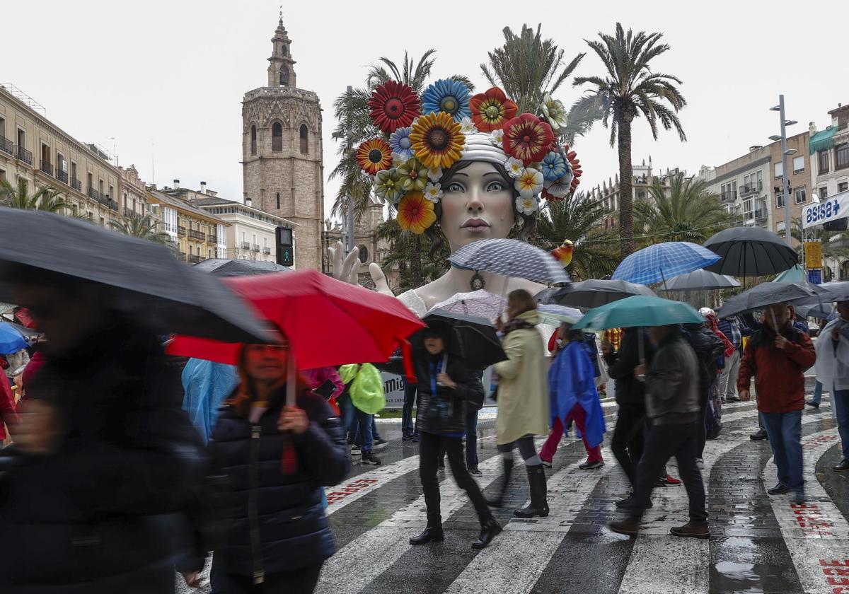 Lluvia en la ciudad de Valencia.