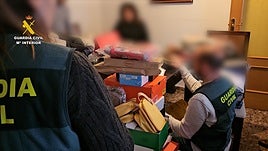 Registro realizado por la Guardia Civil en el domicilio de la detenida.