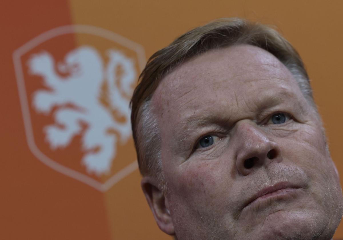 Ronald Koeman, en la sala de prensa de Mestalla.