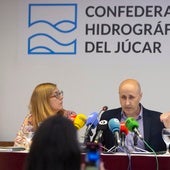 El presidente de la CHJ, Miguel Polo, ante los medios de comunicación.