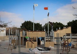 Construcción de la zona infantil, en una imagen de archivo.