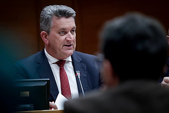 El conseller Martínez Mus durante su comparecencia en Les Corts.