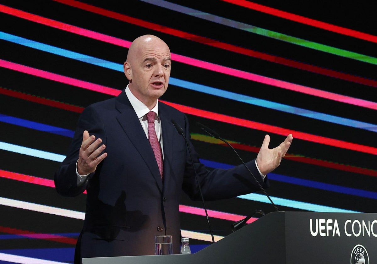 El presidente Gianni Infantino en el congreso de la UEFA.