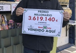 Vendedor de un premio millonario de la Bonoloto. Imagen de archivo.