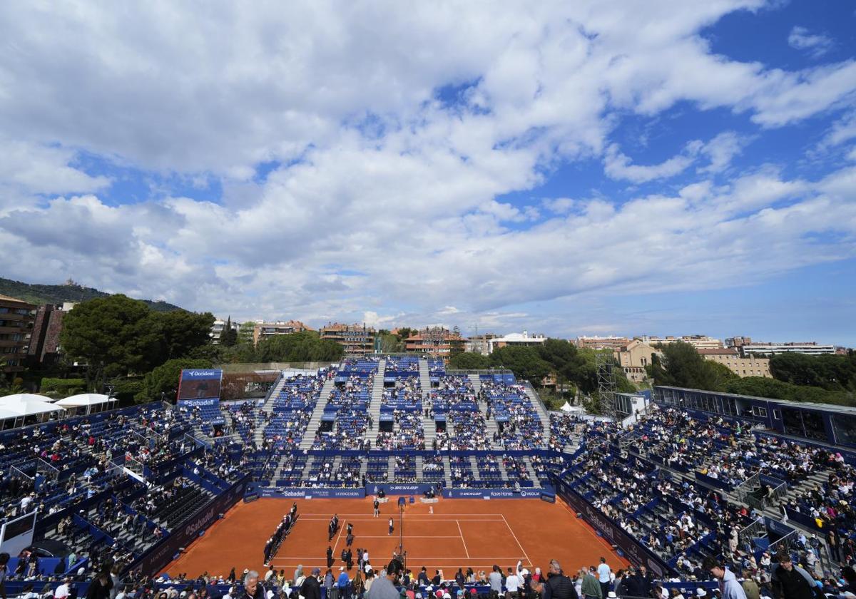 Vista de la pista central del Club de tenis Barcelona.