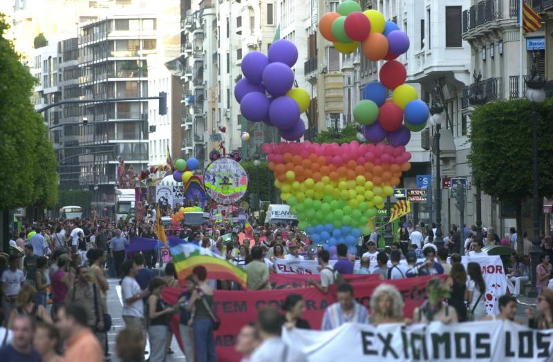 Manifestación en el Día del Orgullo en Valencia, en una foto de archivo.
