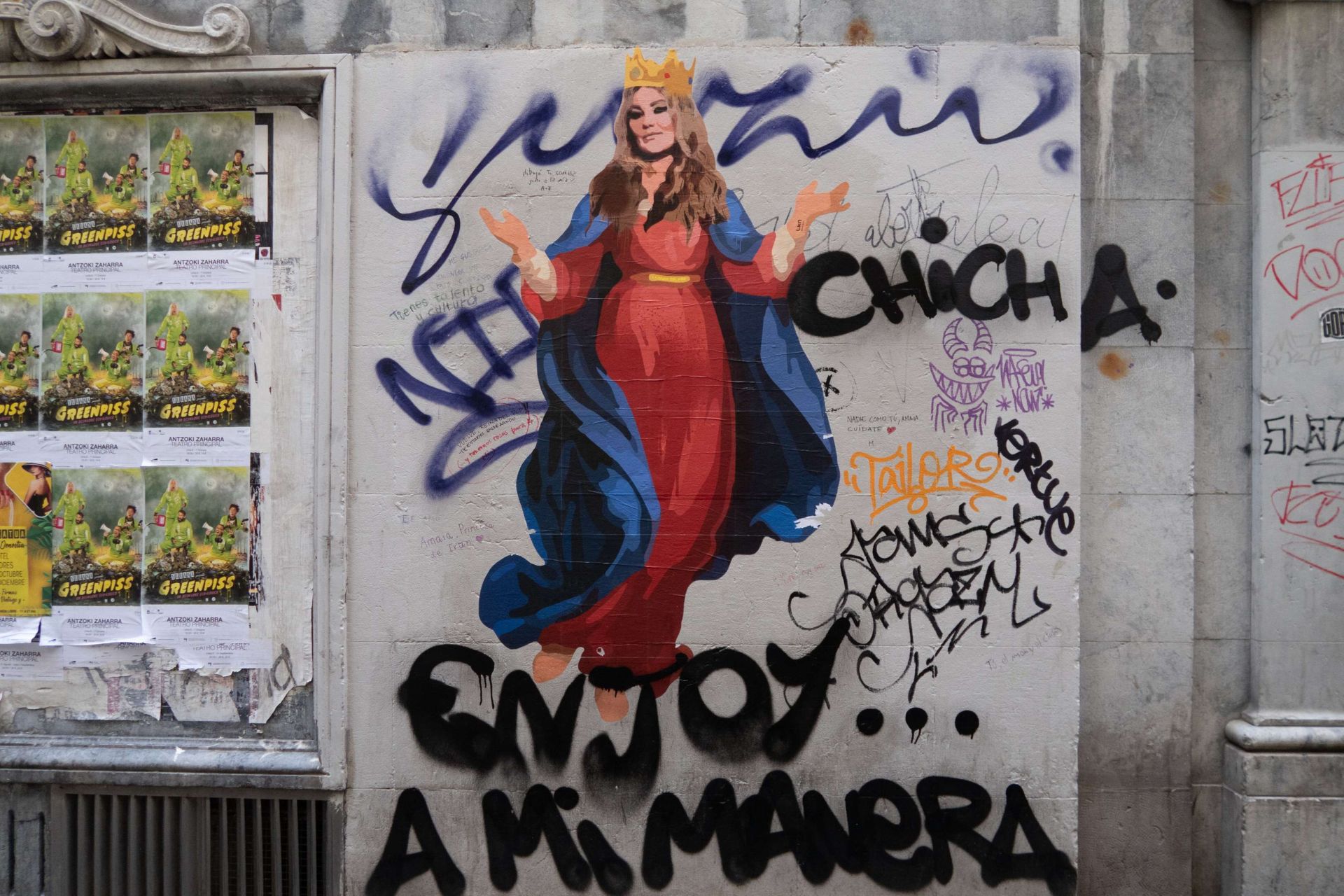 Mural de Amaia Montero en las calles de San Sebastián