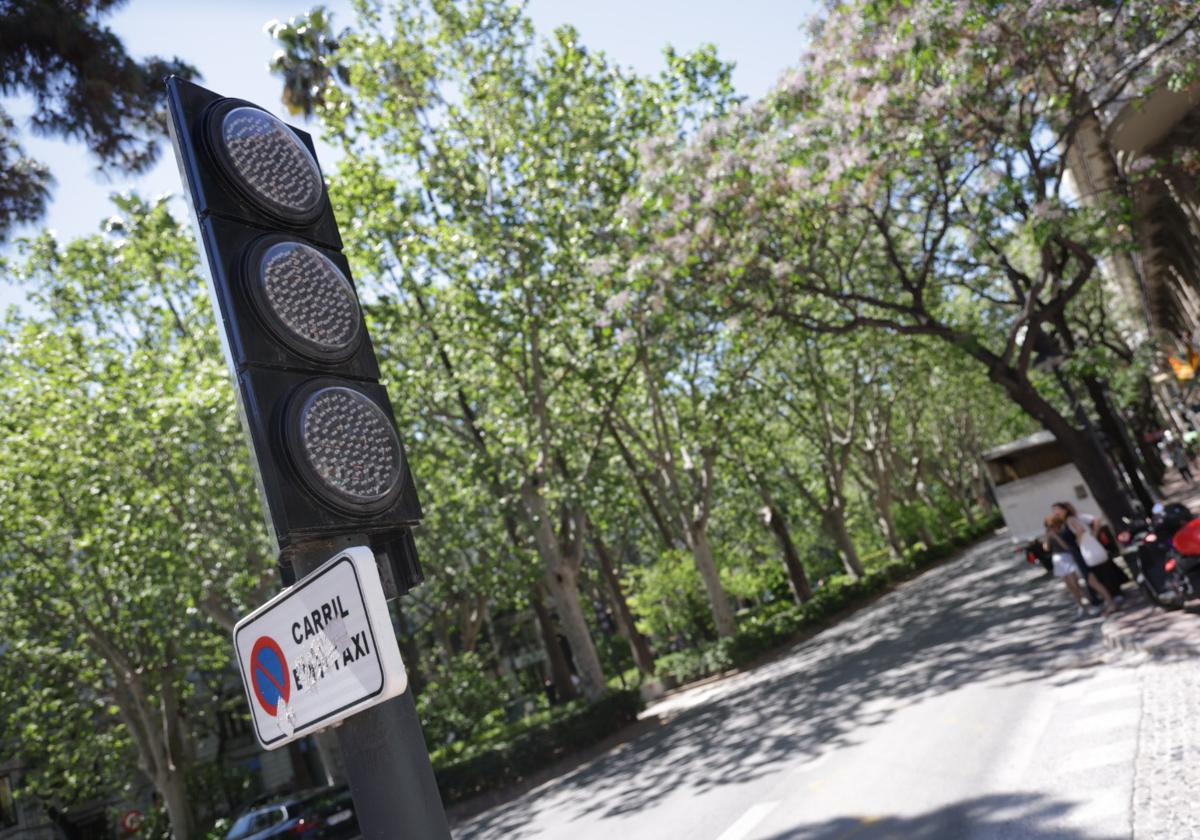 Semáforo apagado en Valencia.