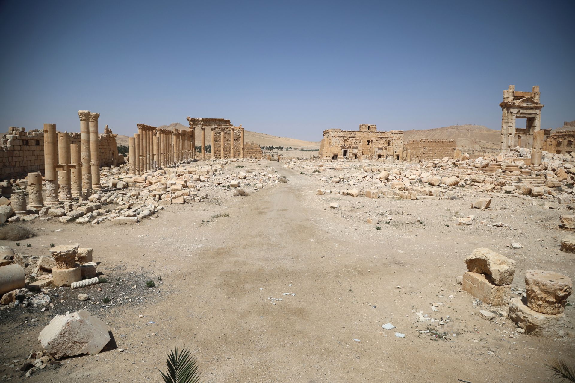 Las ruinas de la histórica ciudad siria de Palmira que han sobrevivido a la guerra